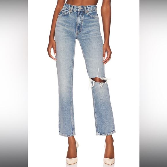 Re/done Revolve Womens Distressed Knee High Wst Originals 70s Straight Leg Sz 28 - Picture 6 of 13